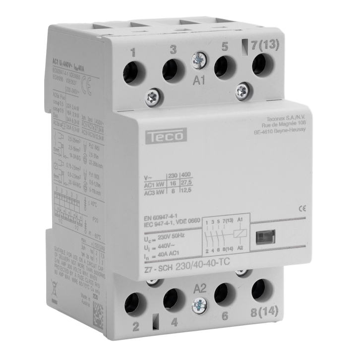 Contactoren voor het schakelen van elektrische belastingen en vermogens