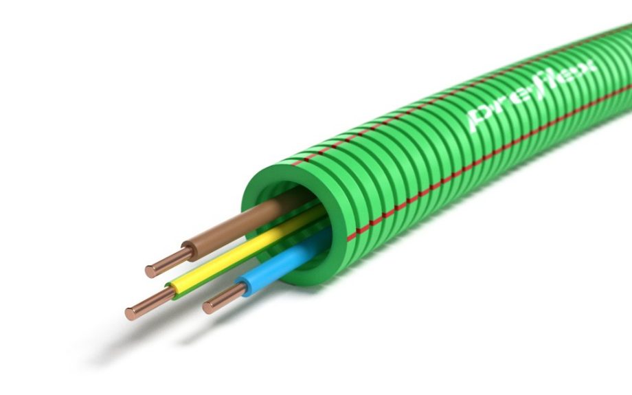 Preflex voorbedrade buizen voor snelle elektrische installatie