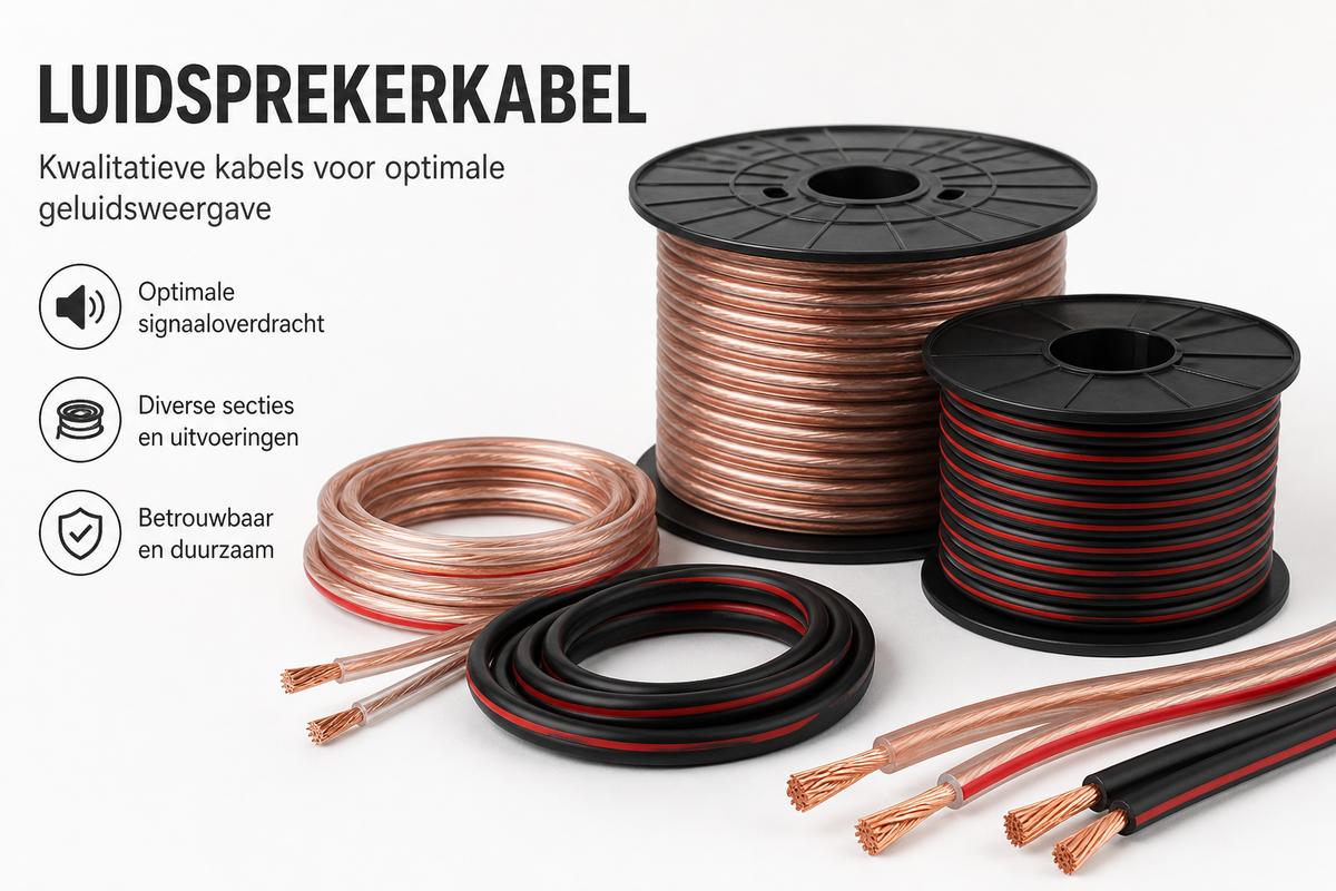 Luidsprekerkabels op rol en per meter voor audio installaties