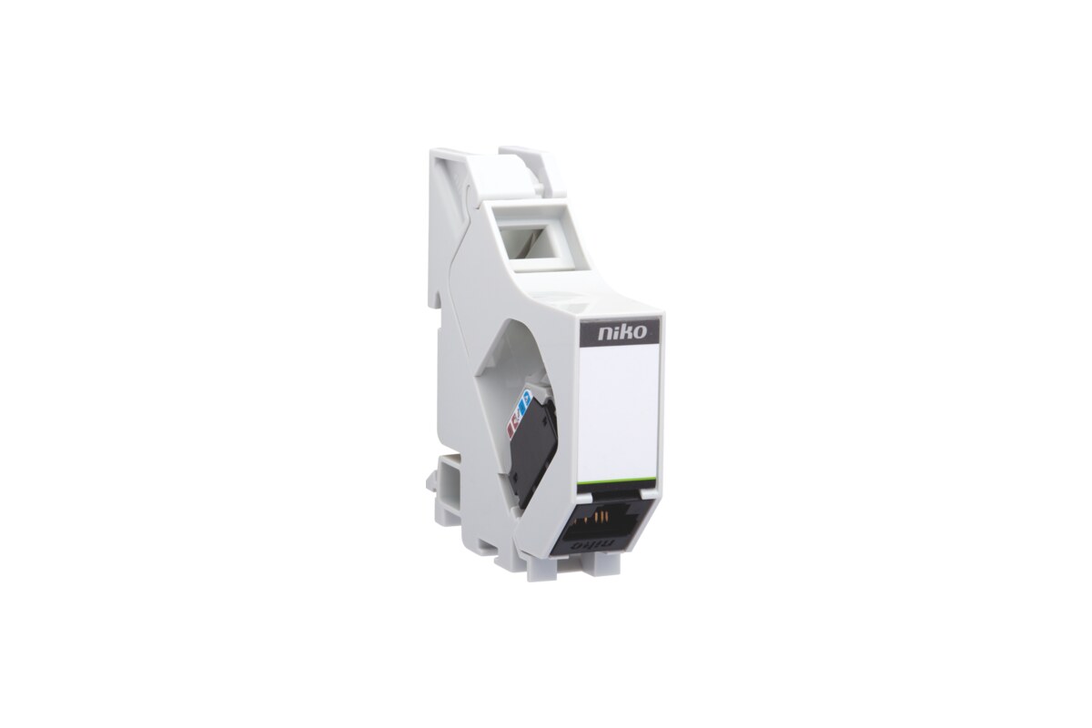 DIN-railmodule met RJ45-aansluiting voor centrale dataverdeling