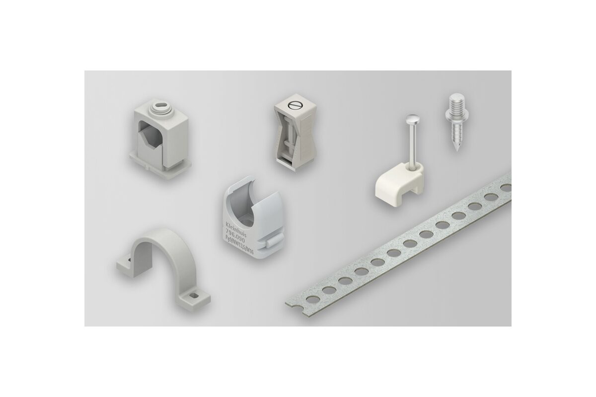 Assortiment bevestigingsmateriaal voor kabels en installatiebuizen