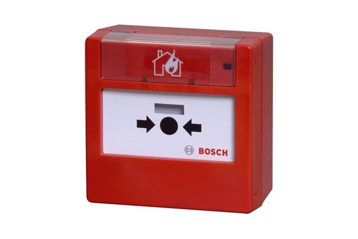 Rode handbrandmelder voor activering van een brandmeldsysteem