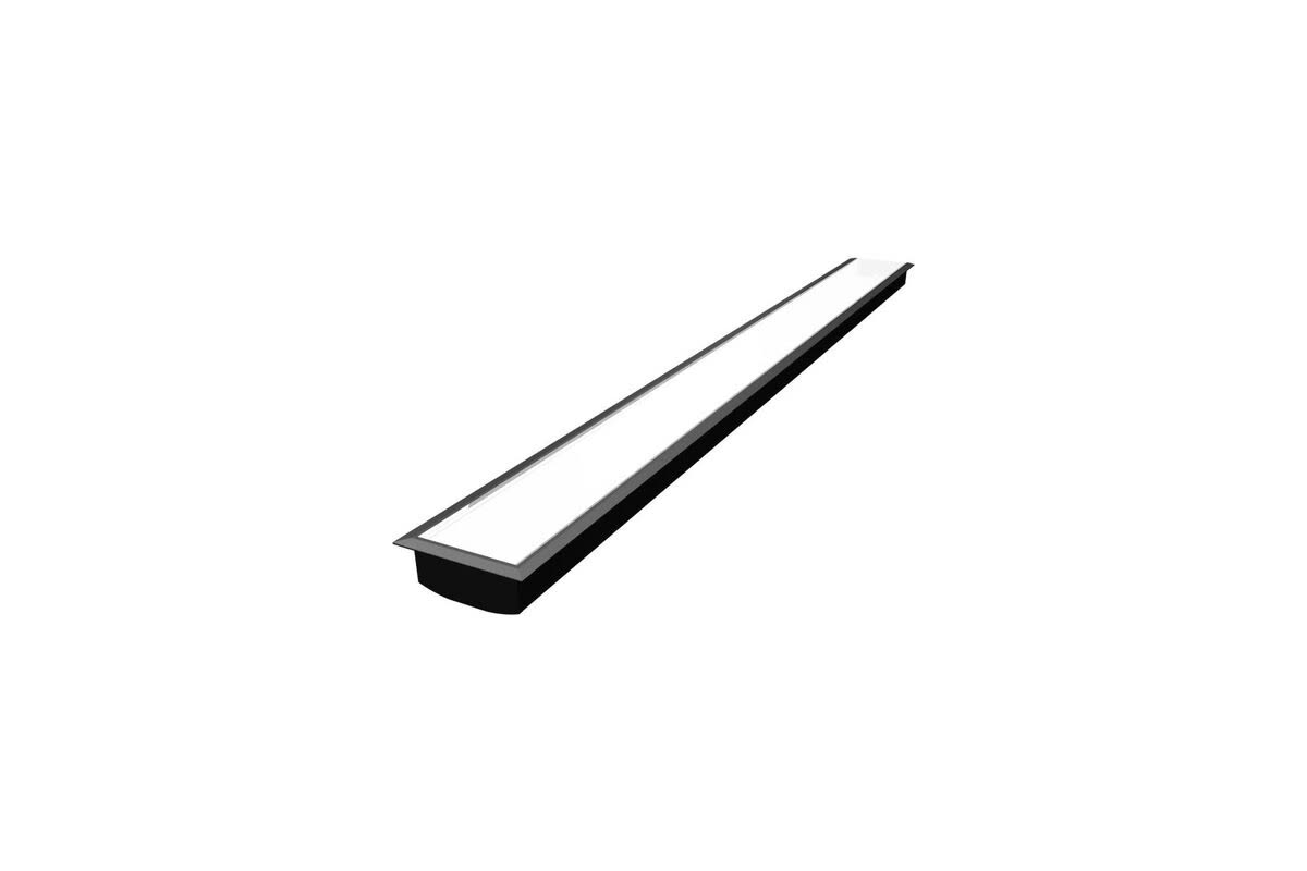 Zwart opbouwprofiel met diffuser voor LED-strips