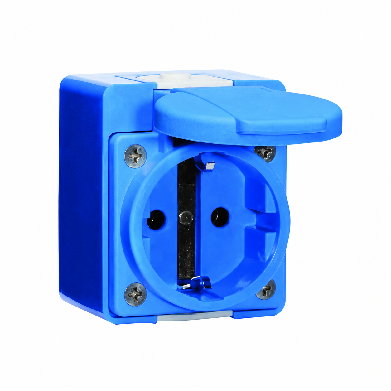 Blauw Bals 724-opbouwstopcontact met randaarde en beschermklep