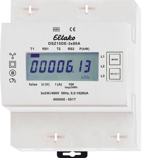 Eltako - Elektronische 3 F+(N) energiemeter 3x80A geen MID - 28380615