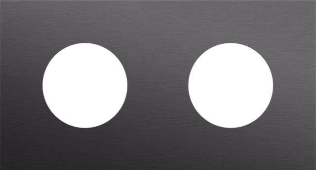 Niko - Tweevoudige afdekplaat, 71 mm centerafstand, voor twee stopc - 224-74801