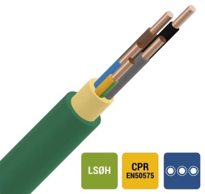 Kabel - XGB ins. XLPE/LS0H 1kV Cca s1d2a1 groen 5G2,5mm² 100m - +100XGB52G