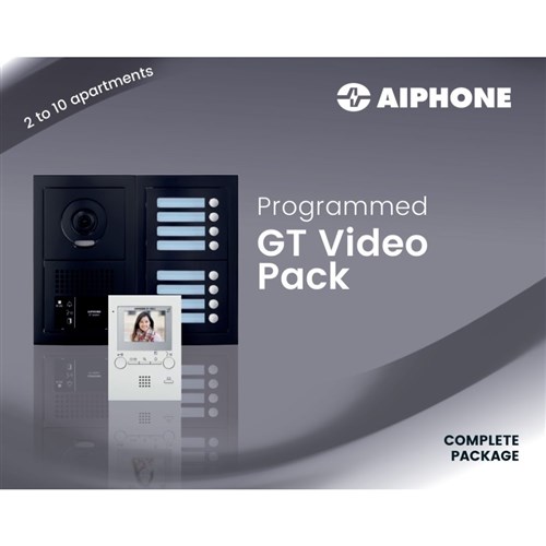 Aiphone - Videofoniepack voor 4 appartementen, zwart - A01008094