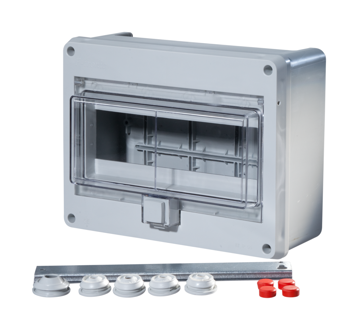 f-tronic - FR small distributor KV10WDKE, IP55, 1r., 10 modules, 180x23 - 7240052