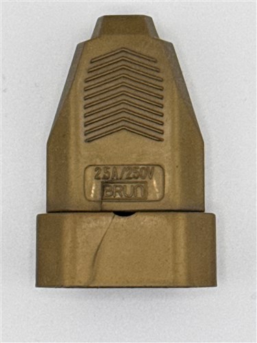 Vrouwelijke stekker 6 Amp, plat kabel, recht, goud/brons - 0372306