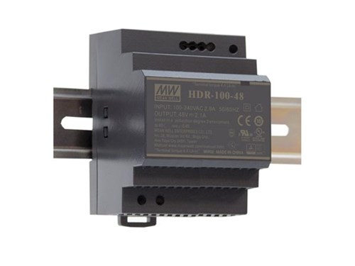 MEAN WELL - VOEDING 1 UITGANG 100 W DIN RAILMONTAGE 24 V 4.2 A - HDR-100-24N