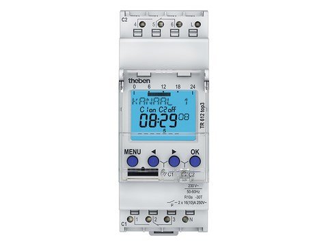 Theben - Digitale klok 24U/7D 230V 45 60HZ 2CO 16A - 6120130