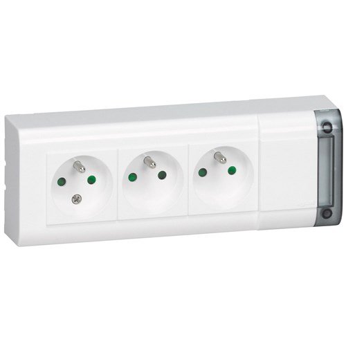 Legrand - Meerv. contactdoos 3 x 2 P + A 10/16A 230V wit zonder snoer - 050609