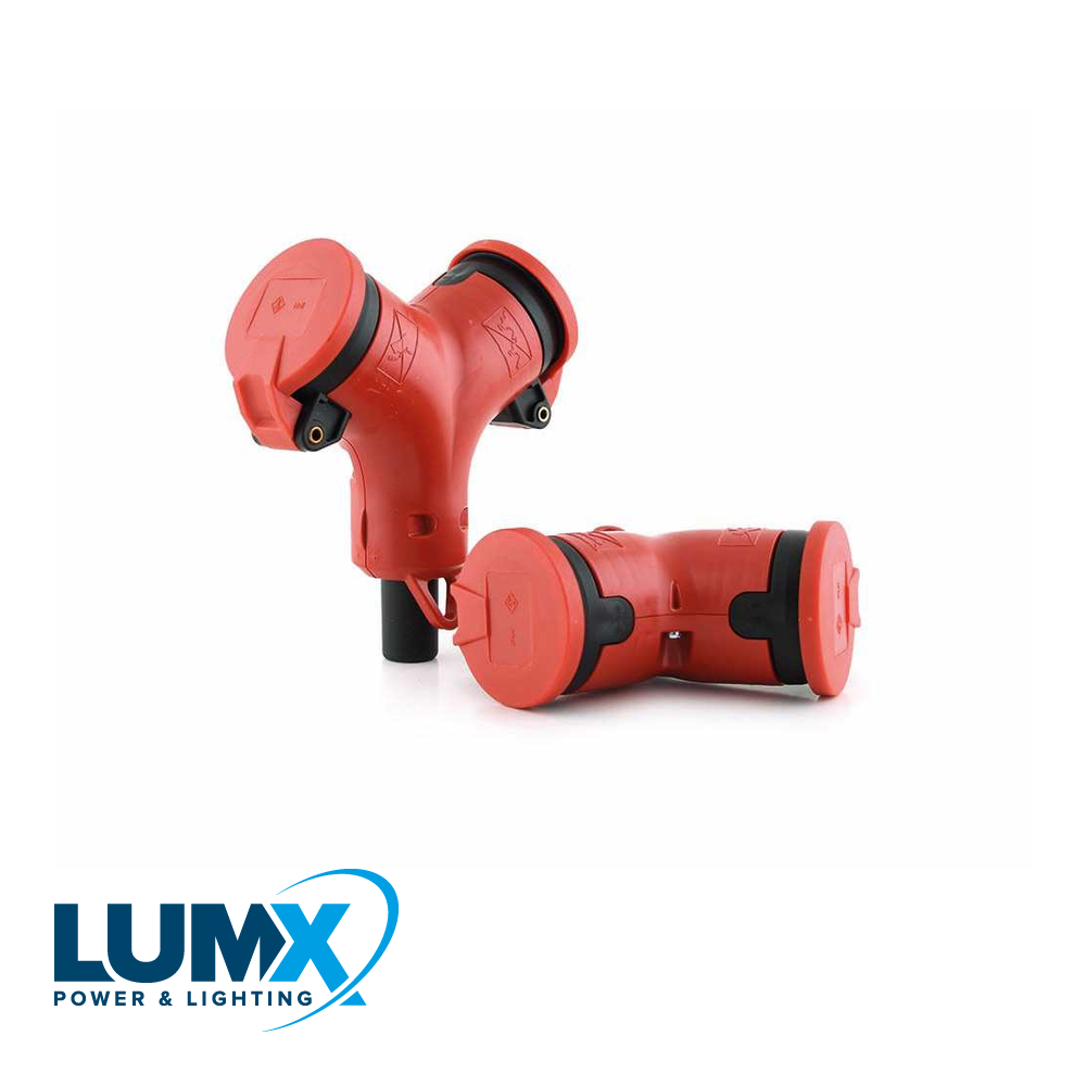 LumX - 2 voudige contactblok met klapdeksels / IP 44 - LM 48200