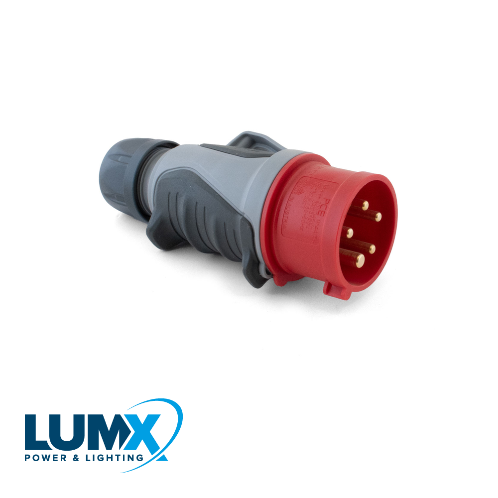 LumX - CEE Stekker(M) POWER GRIP 400V 5 polig 16A (IP44) - LM 44646