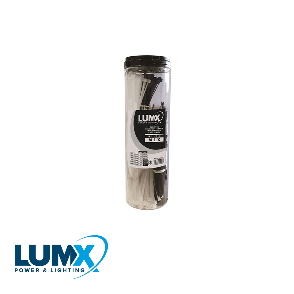 LumX - MIX Bundelband Nylon Zwart/Kleurloos 600 stuks - WM 35000C