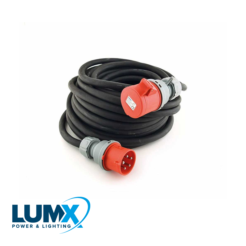 LumX - Neopreen verlengkabel 400V 5 polig 25 m / 32A HO7RN F - LM 44566