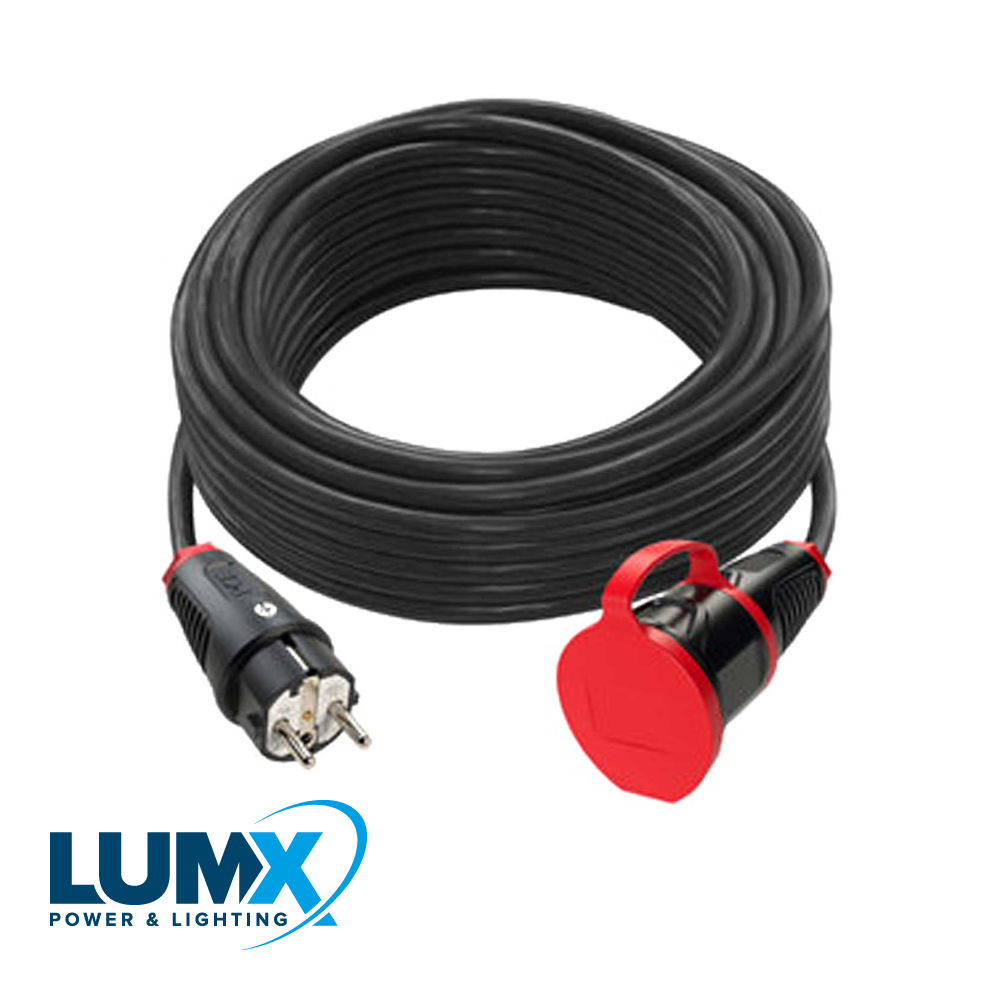 LumX - Neopreen verlengkabel 25 m/ H07RN F 3x2,5 / Taurus2 / IP44 - LM 40625