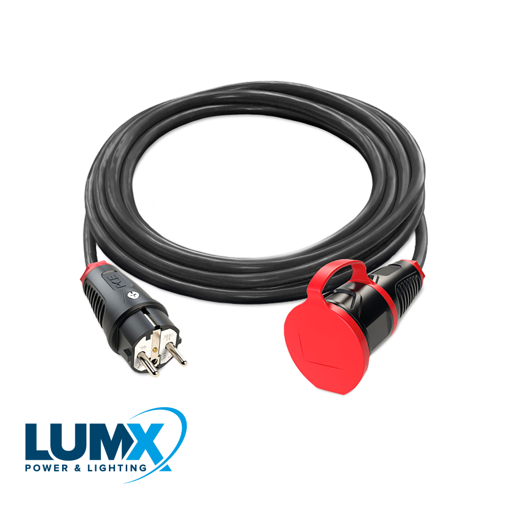 LumX - Neopreen verlengkabel 5 m/ H07RN F 3x2,5 / Taurus2 / IP44 - LM 40605