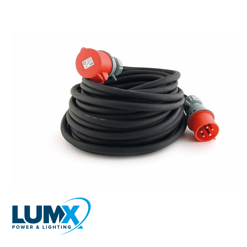 LumX - Neopreen verlengkabel 400V 5 polig 25 m / 32A HO7RN F - LM 44345