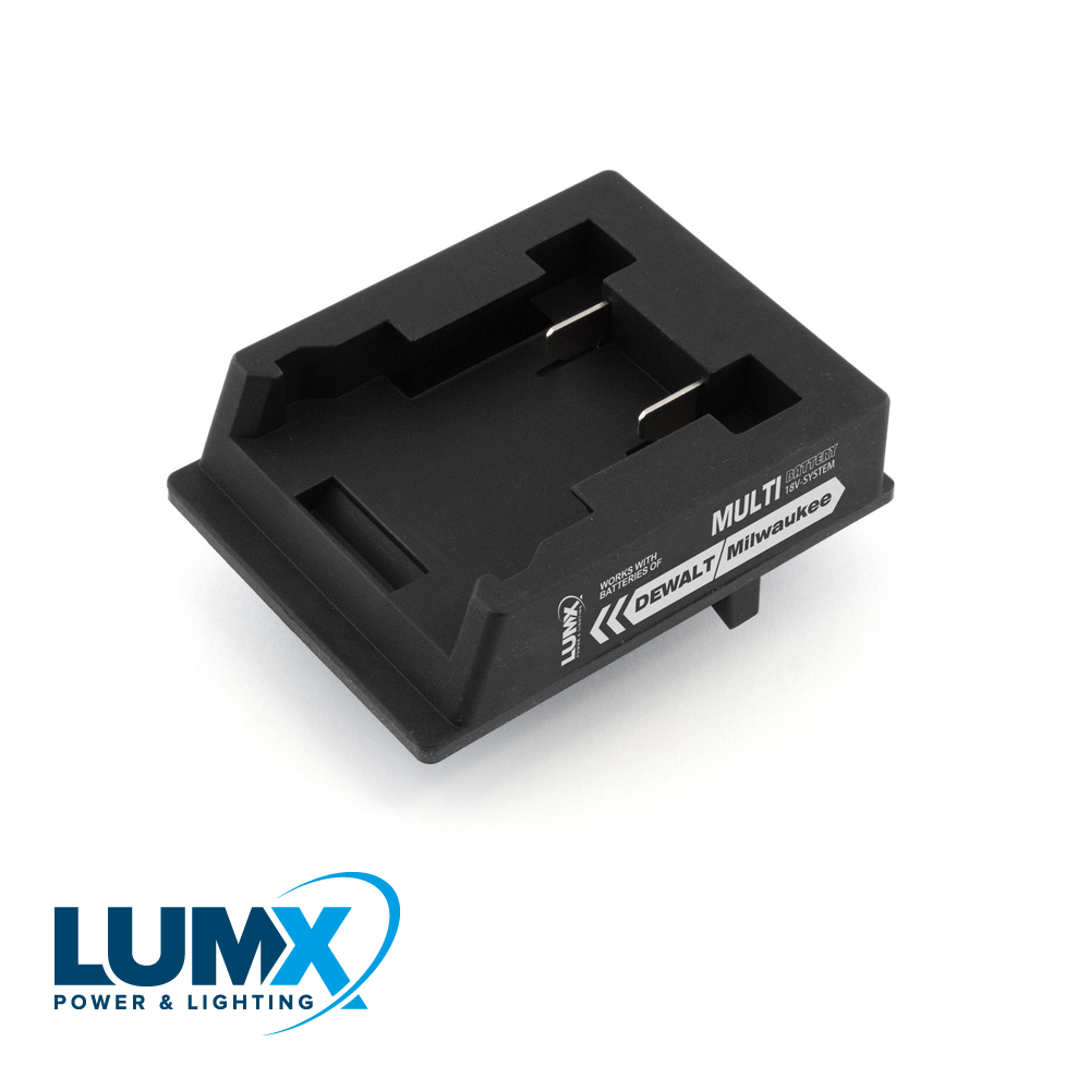 LumX - Adapter voor DEWALT MILWAUKEE batterij / M serie + Ga - LM 30104