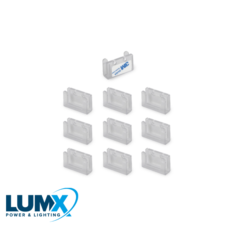 LumX - Monteerclips 3M tape 10st. voor LED lichtslangen B=12 & 16 - LM 23183