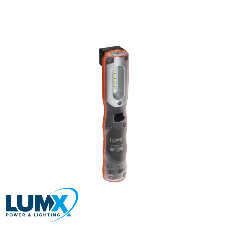 LumX - INSPEC PRO MINI LED 5W + 2W 500LM + 150LM IP65, herlaadb - LM 52120
