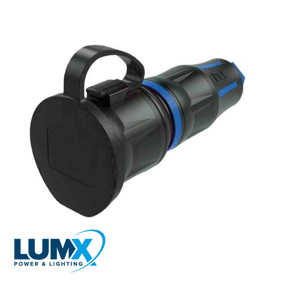 LumX - stopcontact met klapdeksel in rubber "Dual System" / TO - LM 48455