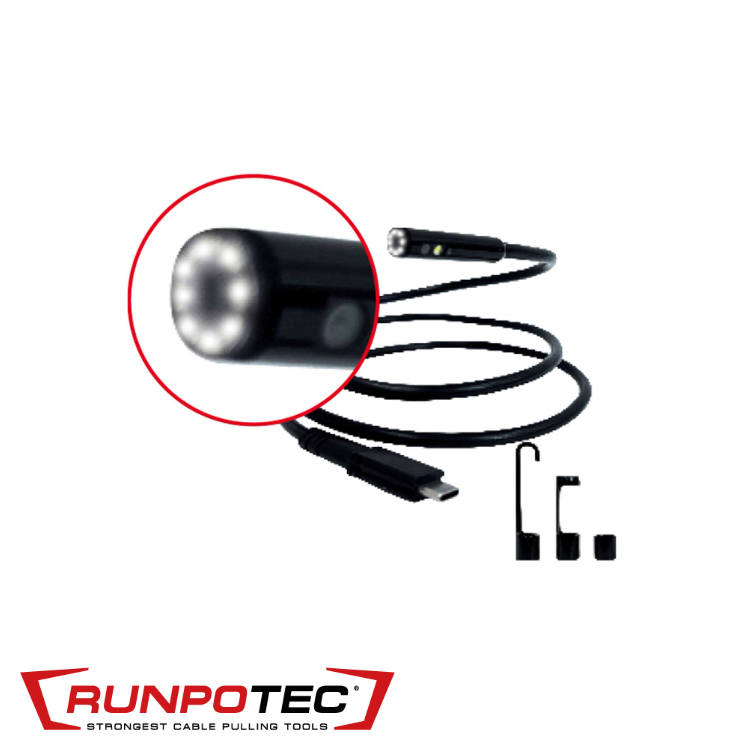 Runpotec - Camerakop drielens flexibel Ø 8 mm voor RC3 1 m - RT 21002