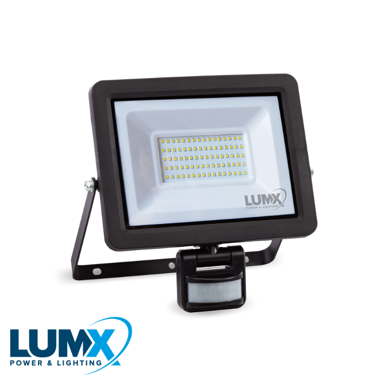 LumX - LED wandstraler WSS 50 met sensor : 50W / IP65 (EX LM 31750S - LM 31950S
