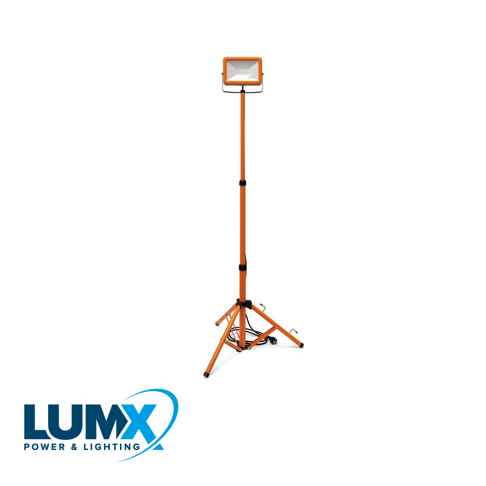 LumX - LED straler FT 50 op statief: 50W / 3 m H07RN F / IP65 - LM 36500