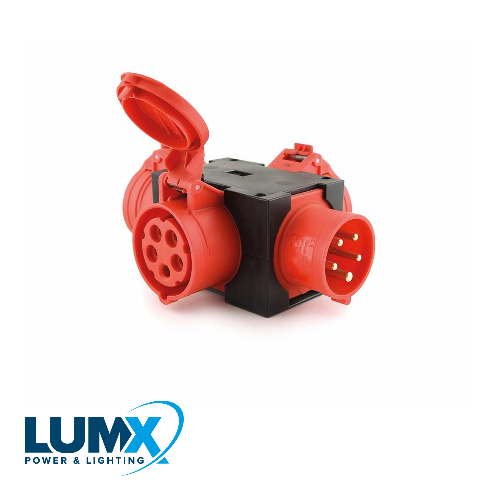LumX - PCE 9430011: CEE box 'ST ANTON' / In: CEE 16A 5P / Out: 3xCE - LM 46120