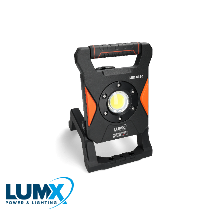 LumX - MULTI BATTERY LED straler M 30 30W IP65, met Makita adap - LM 29930