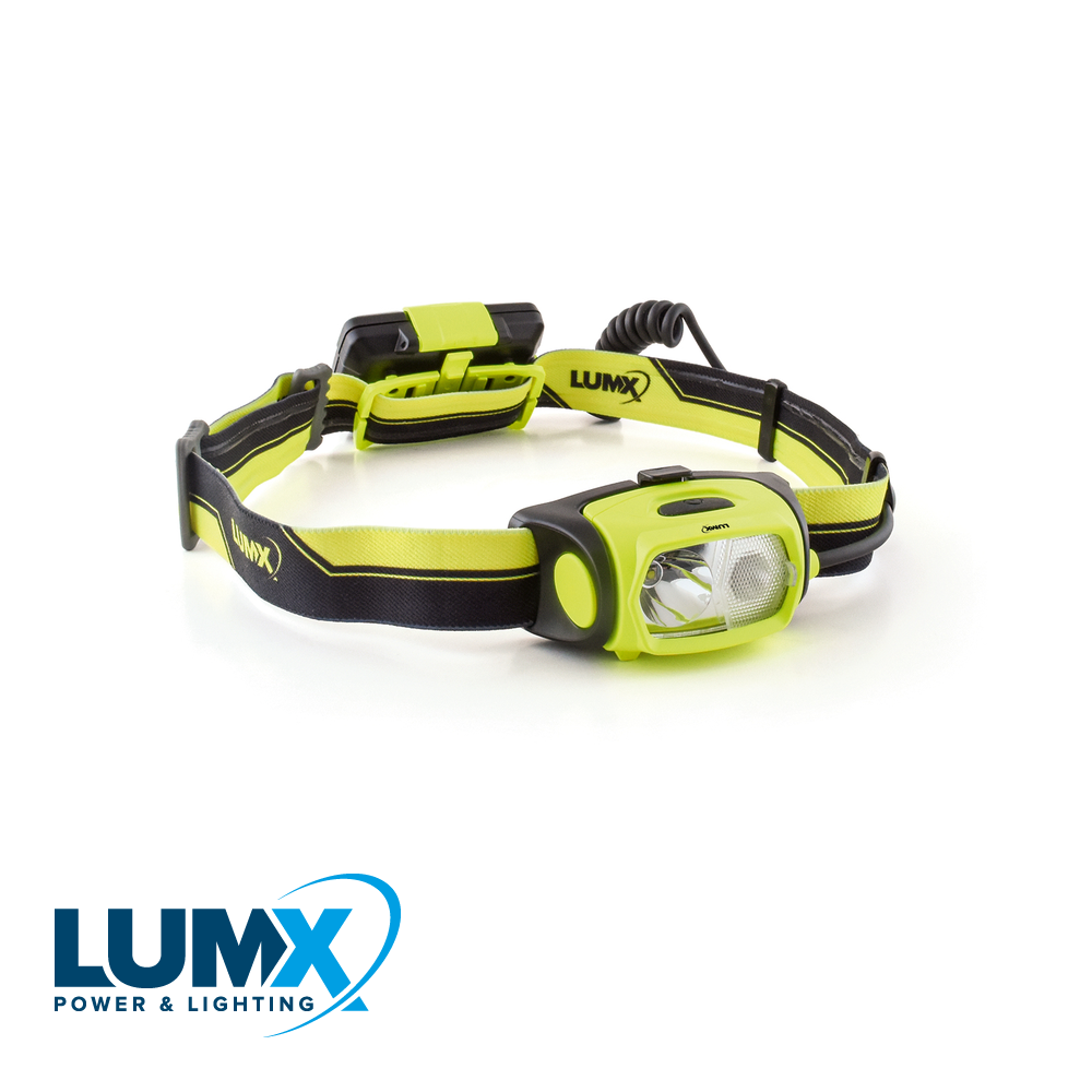 LumX - LED hoofdlamp TCT 375B / 375lm / IP64 (incl 3 x AA Duracell) - LM 12195