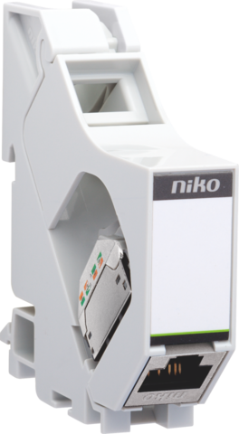 Niko - DIN rail module met afgeschermde RJ45 connector STP Cat. 6A, - 650-14578