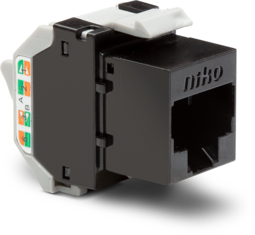 Niko - Onafgeschermde RJ45 connector UTP Cat. 6A, klaar voor PoE++, - 650-45072