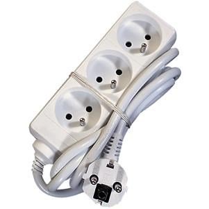 Elix - AC stekkerdoos 3x 2P+A 16A met snoer 3G1.5 Wit 3m - 38320