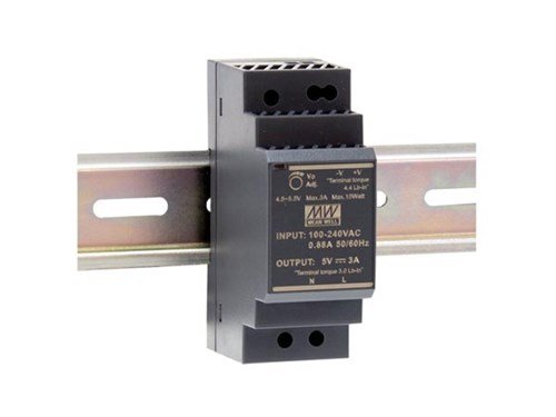 MEAN WELL - VOEDING 1 UITGANG 30 W DIN RAILMONTAGE 12 V 2 A - HDR-30-12