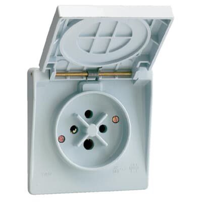 ABB - Inbouw stopcontact 3P+A 32A Grijs IP44 met Scharnierend deks - GEP600799