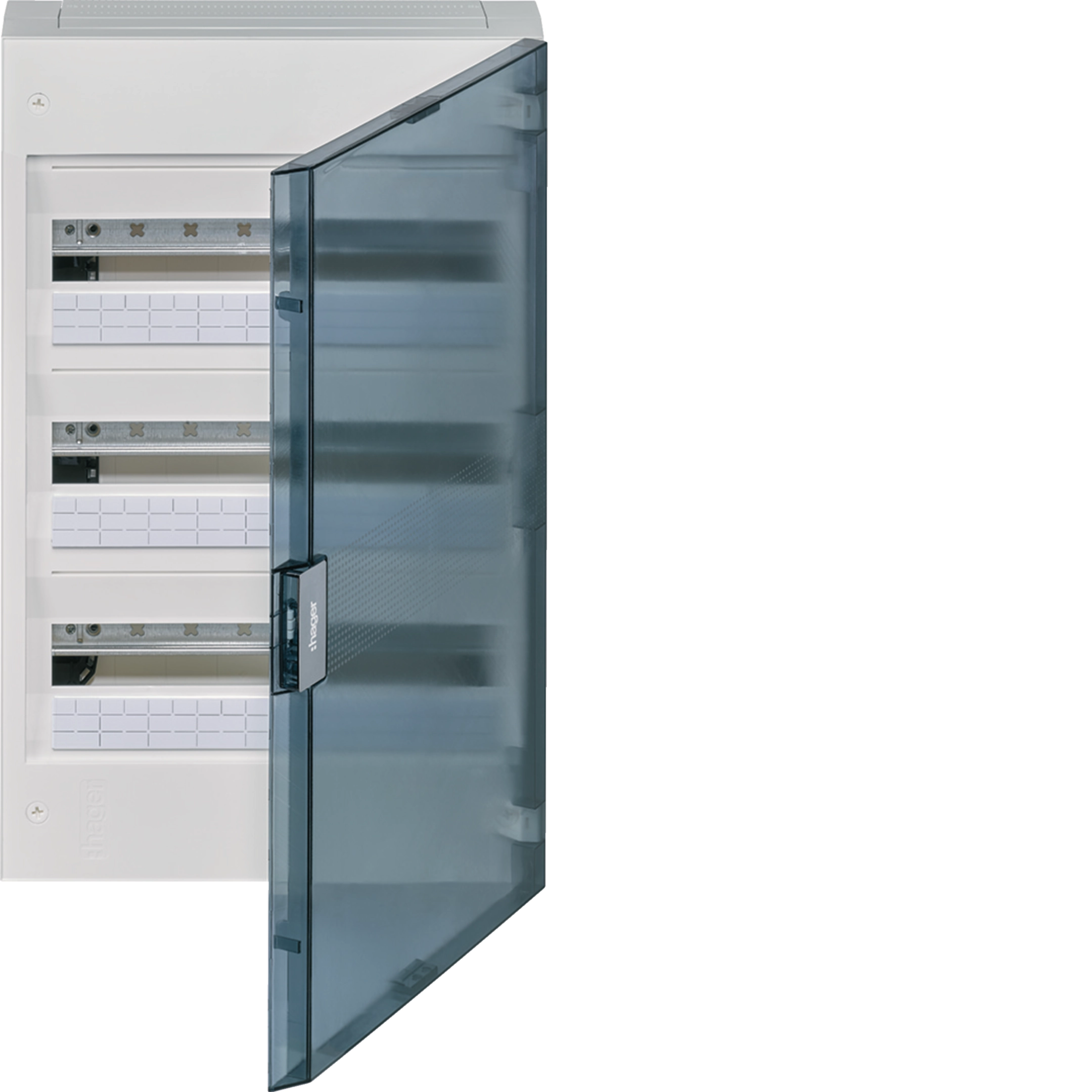 vega opbouwverdeelkast 3 rijen 54 modules - doorzichtige deu