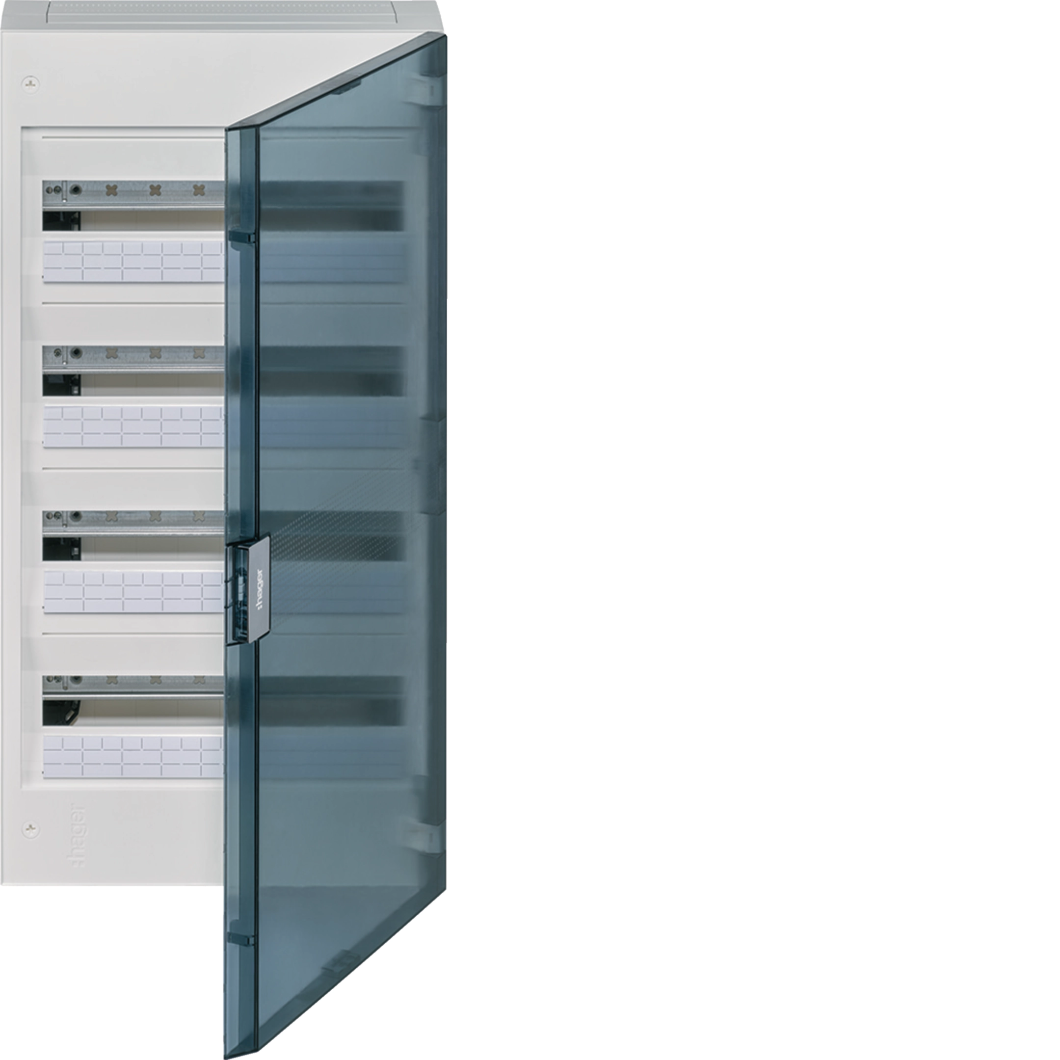 vega opbouwverdeelkast 4 rijen 72 modules - doorzichtige deu