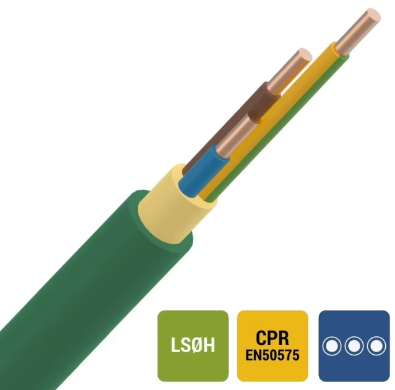 Kabel - XGB XLPE/LS0H 1kV Cca s1d2a1 groen 3G2,5mm² 100m - +100XGB32G NEXANS
