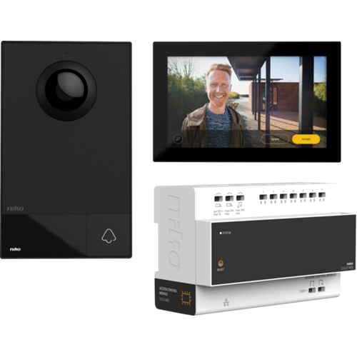 Niko - video deurbel set met scherm camera 2 draads intercom - 510-01501