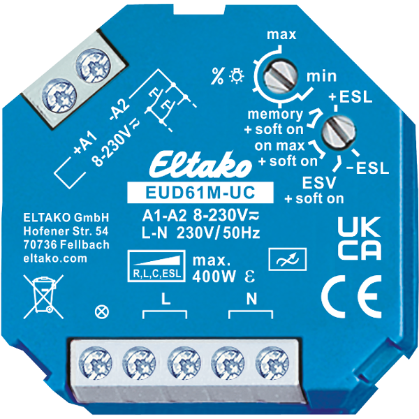 Eltako - Multifuncton. univ. inbouwdimmer +ESL PMosfet 500W - 61100903