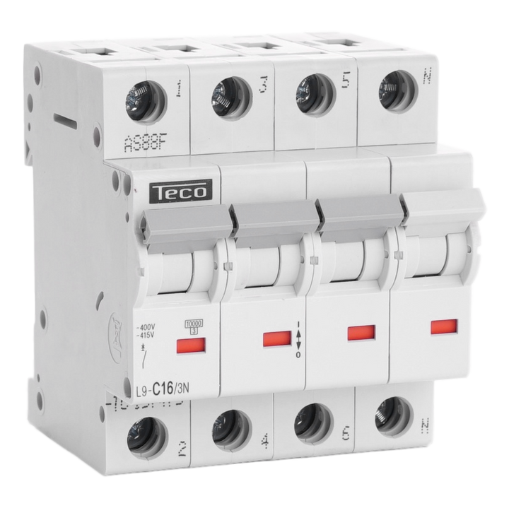 TECO - Automaat 3N 16A 10kA Curve C - L9C163N