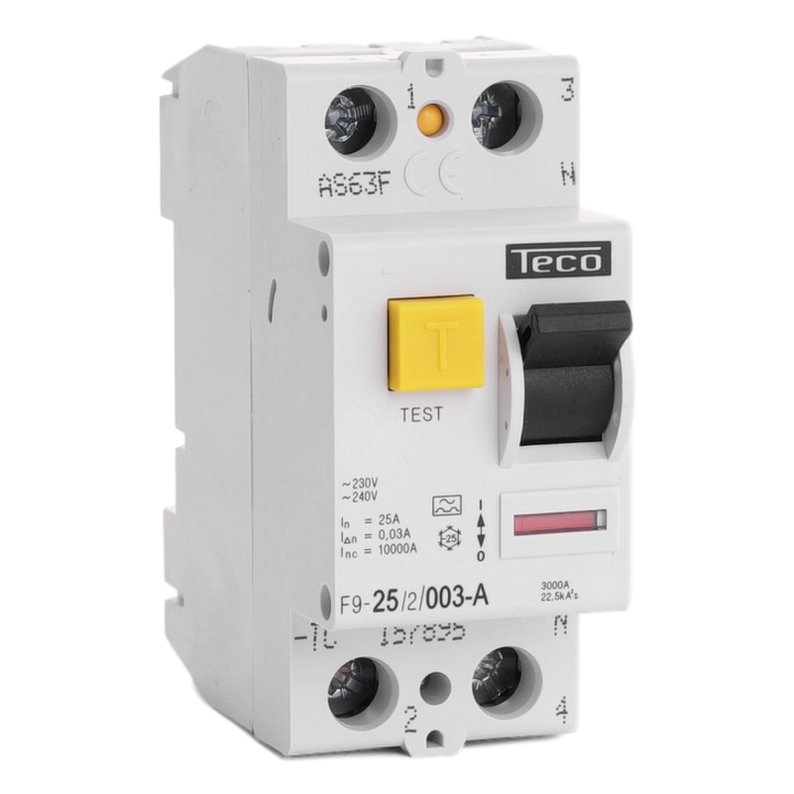 TECO - Diff. schak. 2P 25A 30mA Type A - F9252003A