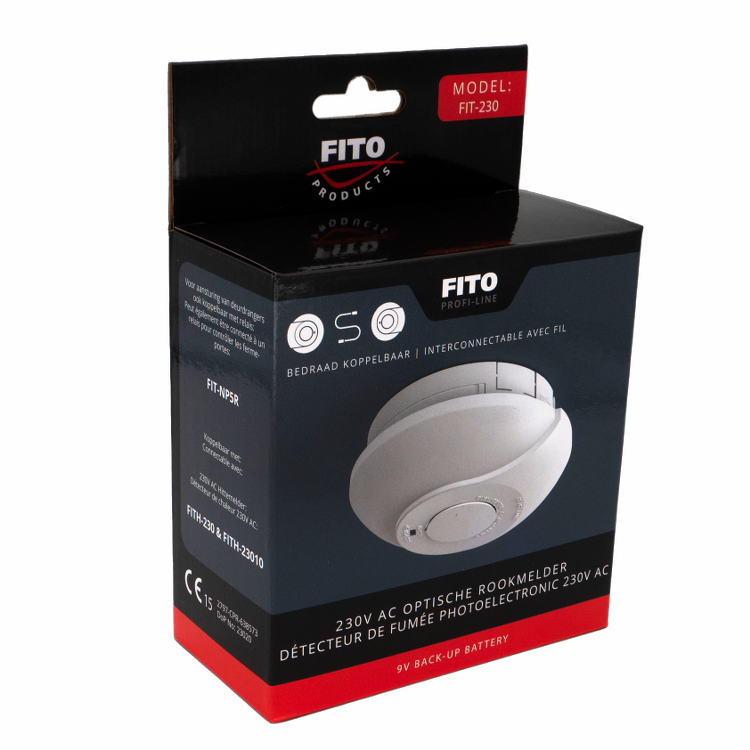 Fito - optische rookmelder inclusief een 9 volt Alkaline back up - FIT-230