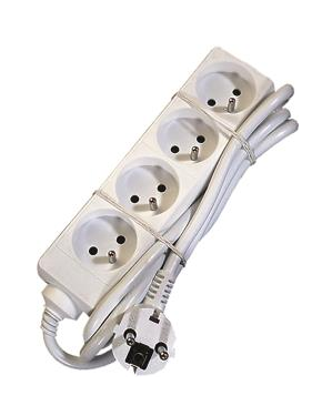 Elix - AC stekkerdoos 4x 2P+A 16A met snoer 3G1.5 Wit 1,5m - 38313
