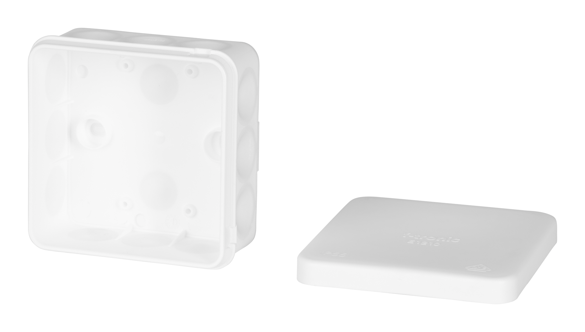 f-tronic - Damp area distribution box E1210ws, 80x80x37mm, IP55, white/ - 7340160