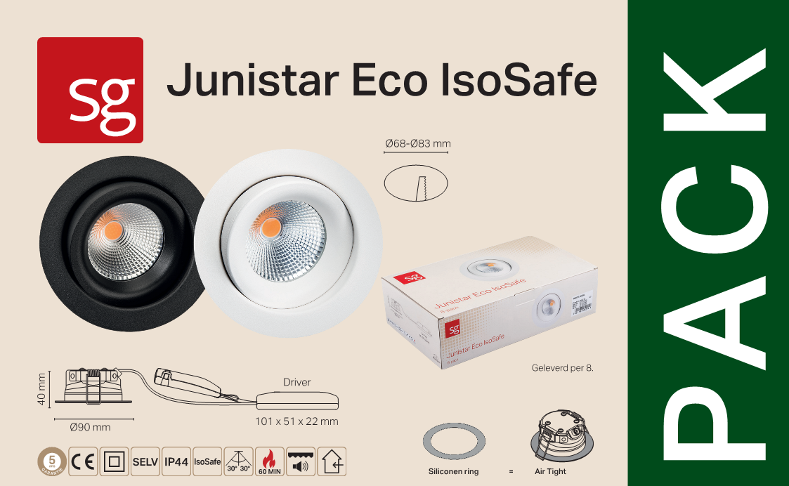 SG Lighting - Junistar Eco PROMO 8 pack 2700K wit - PROMO905213